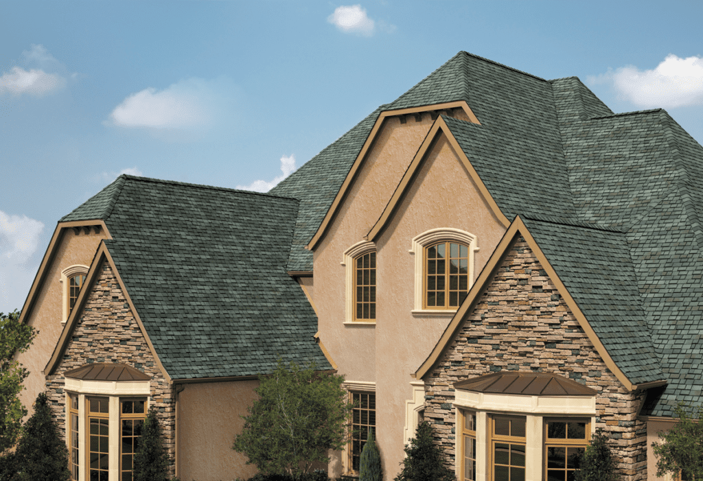 Shingle Roof Types, Installation, And Repair 2 Shingle roof on house with stone veneer