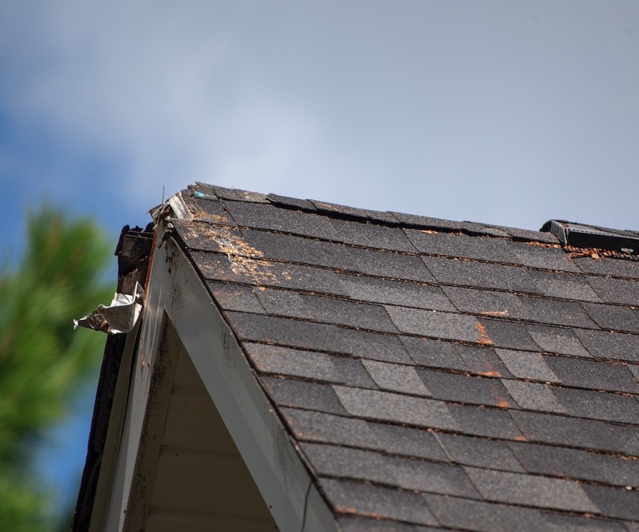 Roof with ridge and fascia that need repairs