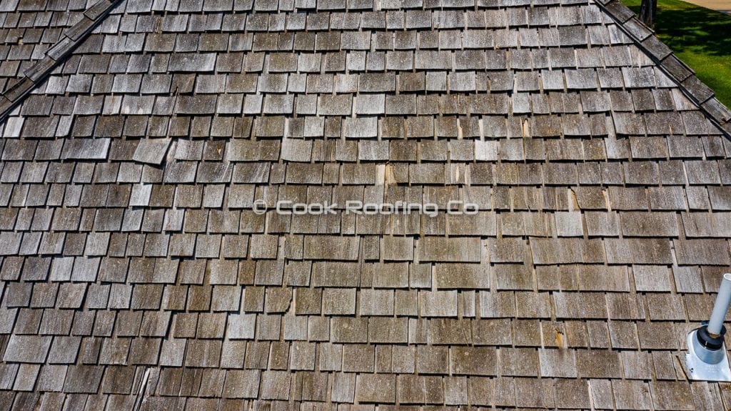 Wood shingles with hail damage in springfield mo